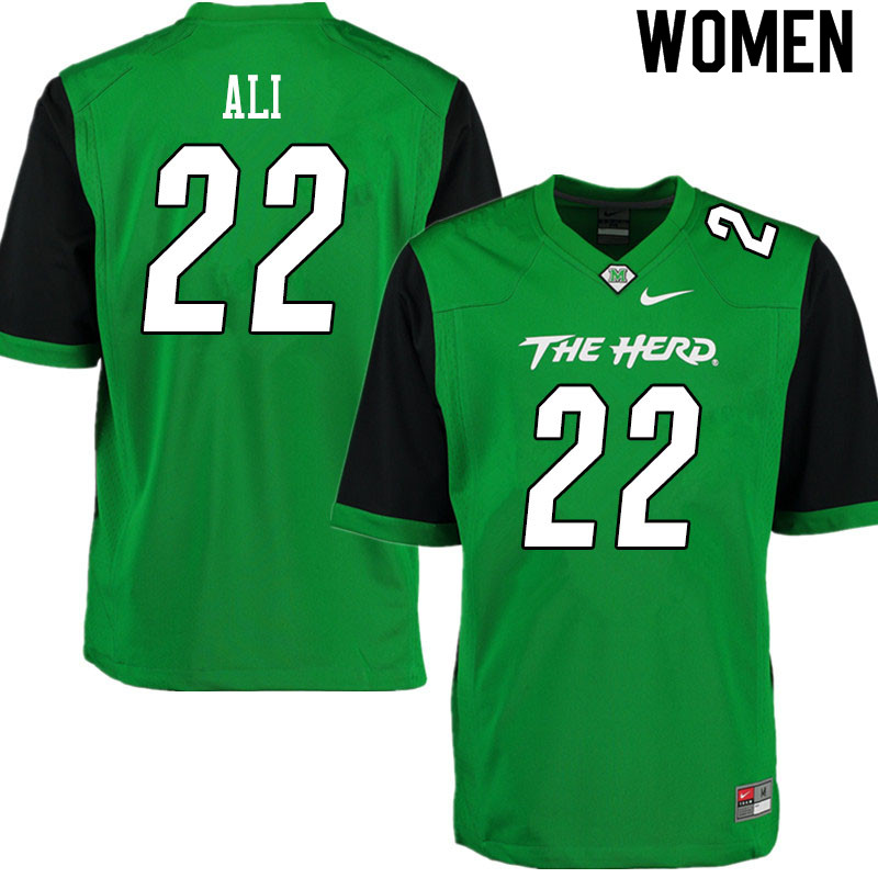 Women #22 Rasheen Ali Marshall Thundering Herd College Football Jerseys Sale-Gren